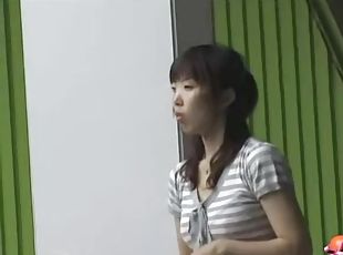 Steamy public encounter with amorous Asian slag being recorded with camera