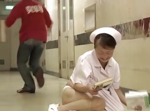 Dudes got pretty nurse on floor for panty sharking