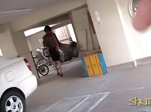Sexy Asian babe got top sharked at the private parking lot